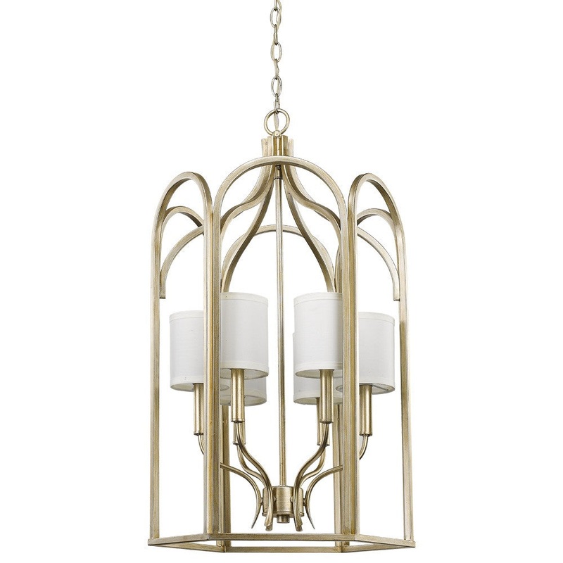 Ellie 6-Light Washed Gold Foyer Pendant By Homeroots - 398140