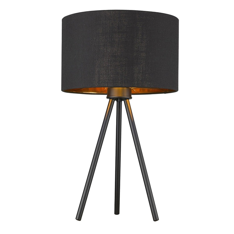 Matte Black and Black Fabric Table Lamp By Homeroots