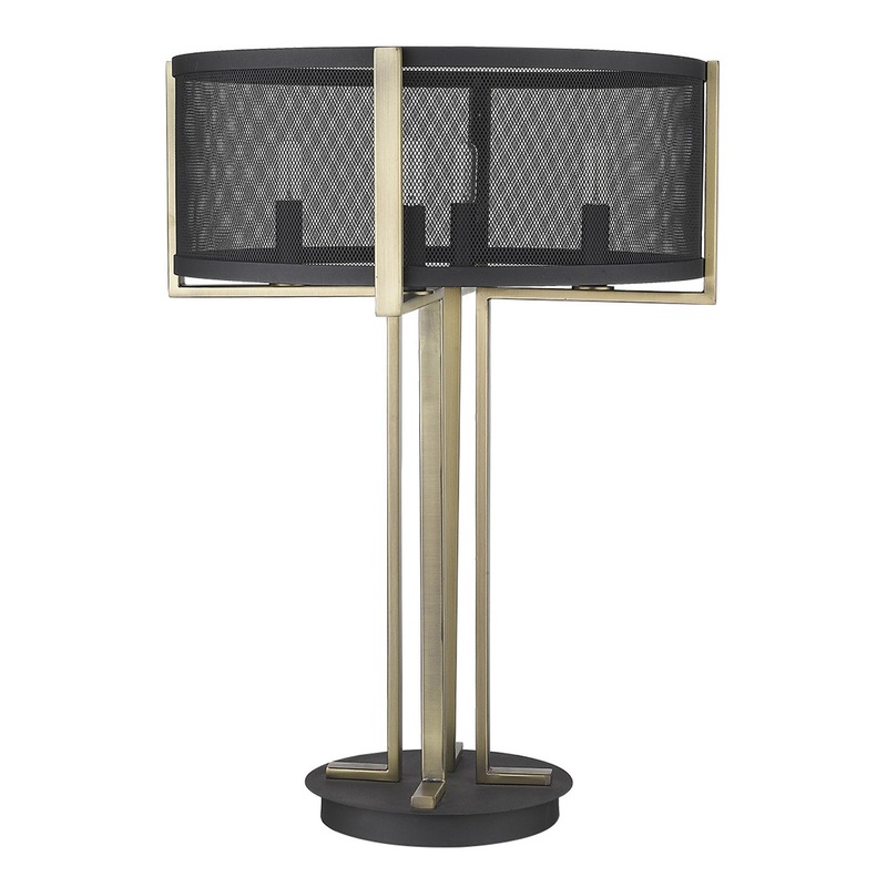 Trend Home 4-Light Matte Black Table Lamp By Homeroots