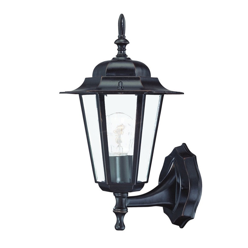 Antique Bronze Glass Lantern Wall Light By Homeroots