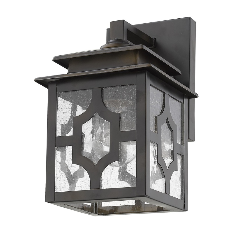 Antique Bronze Outdoor Lantern Wall Light By Homeroots