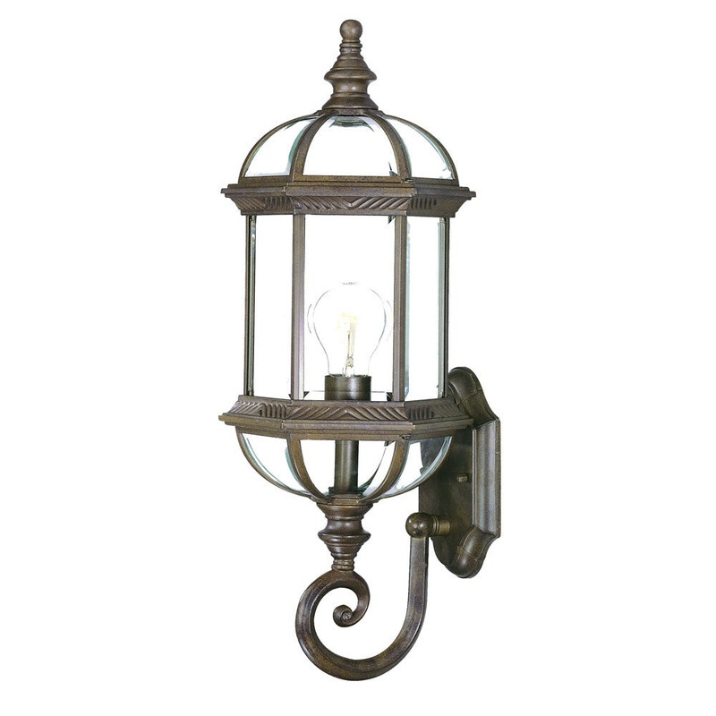 Antique Brown Cylindrical Lantern Wall Light By Homeroots