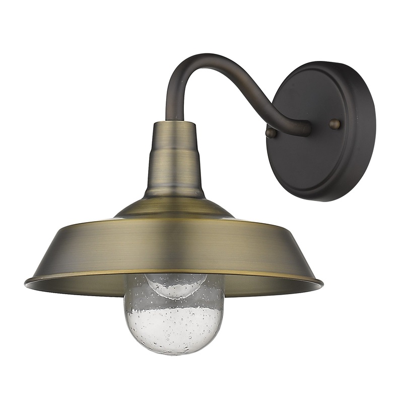Brushed Gold Shallow Plate Shape Wall Light By Homeroots