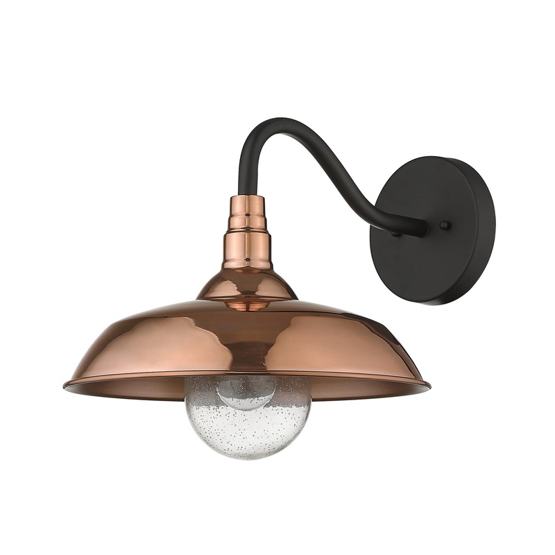 Burry 1-Light Copper Wall Light By Homeroots