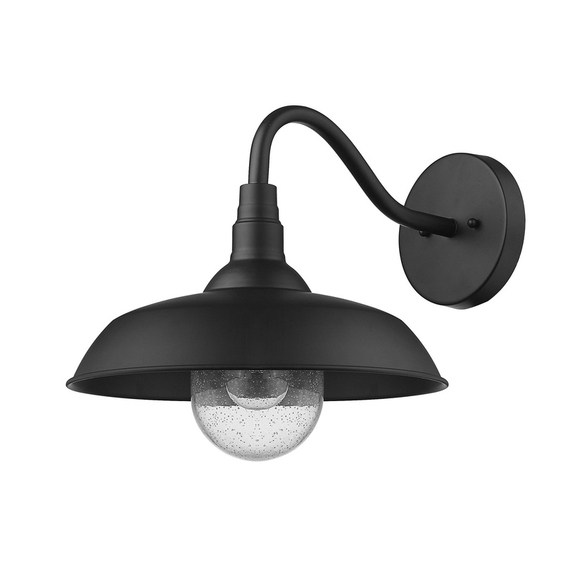 Burry 1-Light Matte Black Wall Light By Homeroots