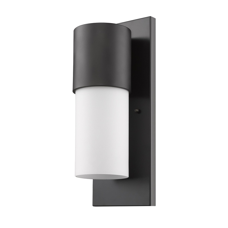 Contemporary Antique Bronze and White Wall Light By Homeroots