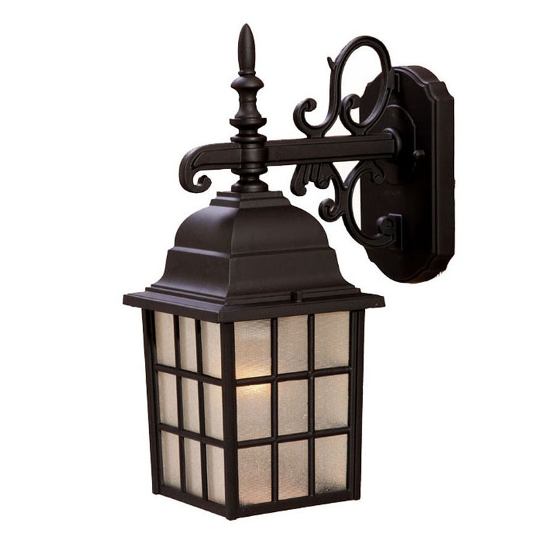 Dark Brown Window Pane Lantern Wall Light By Homeroots