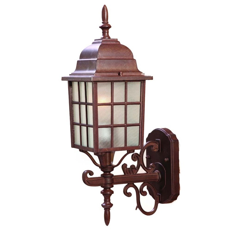 Dark Brown Window Pane Lantern Wall Sconce By Homeroots