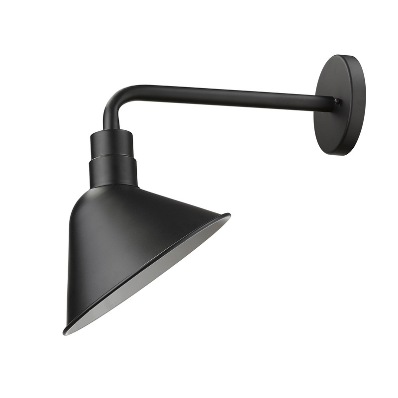 Fuller 1-Light Matte Black Wall Light By Homeroots