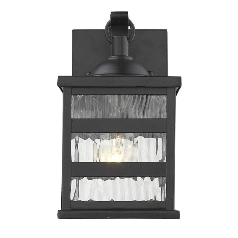 Glass panel Matte Black Outdoor Cage Light By Homeroots