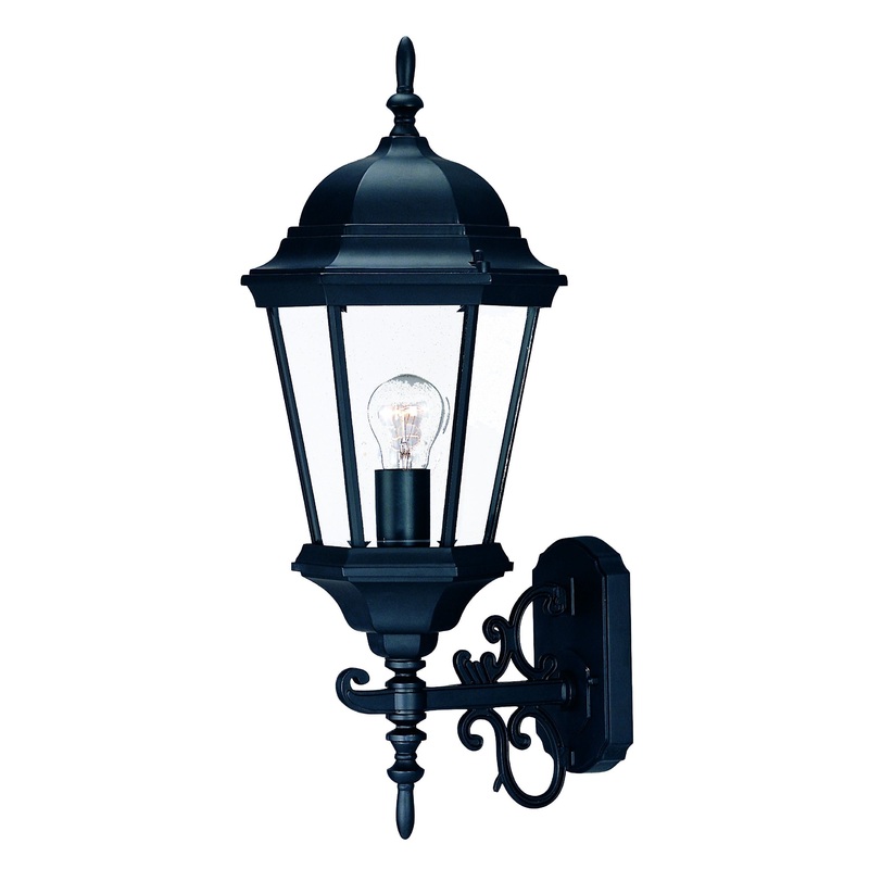 Matte Black Domed Glass Lantern Wall Light By Homeroots