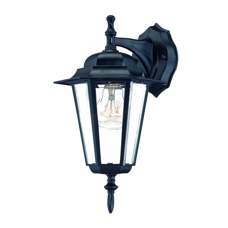Matte Black Glass Hanging Lantern Wall Light By Homeroots