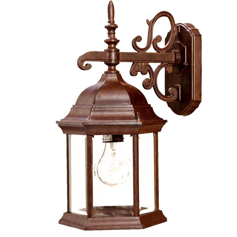Narrow Brown Domed Hanging Glass Lantern Wall Light By Homeroots