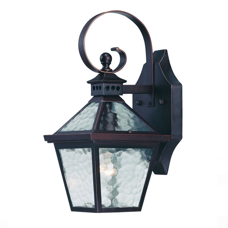 Two Light Antique Bronze Hammered Glass Wall Light By Homeroots