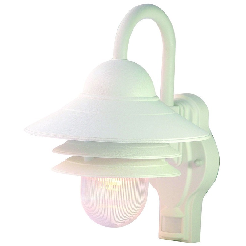 White Motion Sensor Outdoor Wall Light By Homeroots