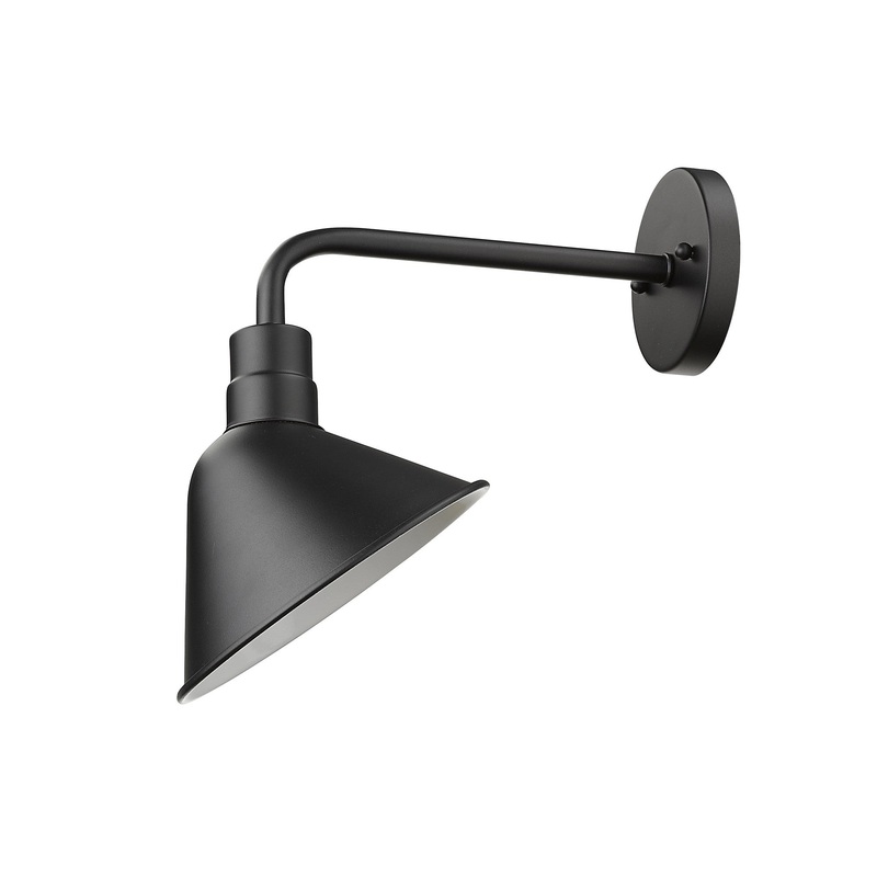 Wide Shade Matte Black LED Wall Light By Homeroots