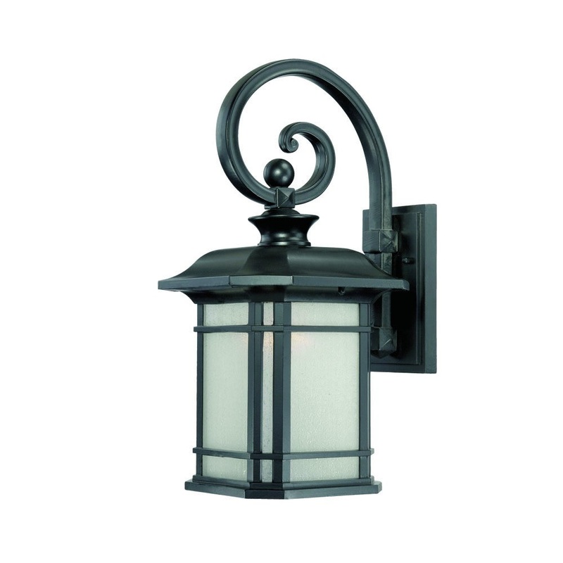 XL Matte Black Frosted Linen Glass Lantern Wall Light By Homeroots