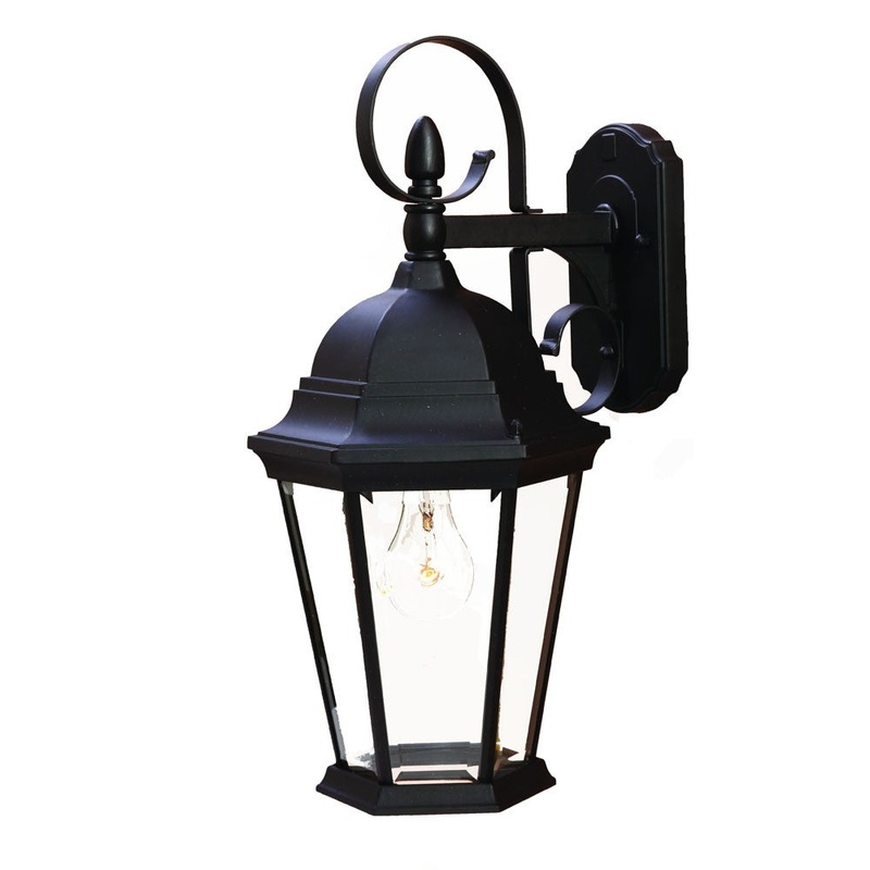 XL Matte Black Swing Arm Hanging Lantern Wall Light By Homeroots