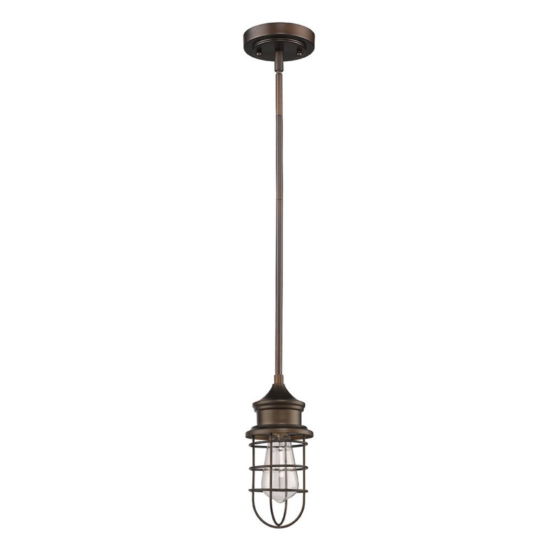 Antique Bronze Cage Pendant Hanging Light By Homeroots