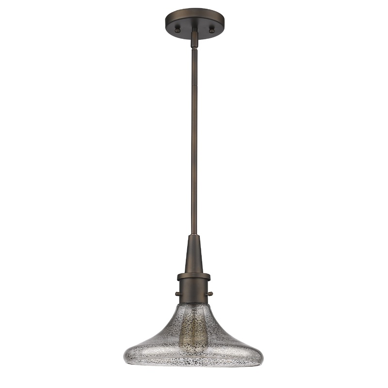 Antique Bronze Hanging Light with Pebbled Glass Shade By Homeroots