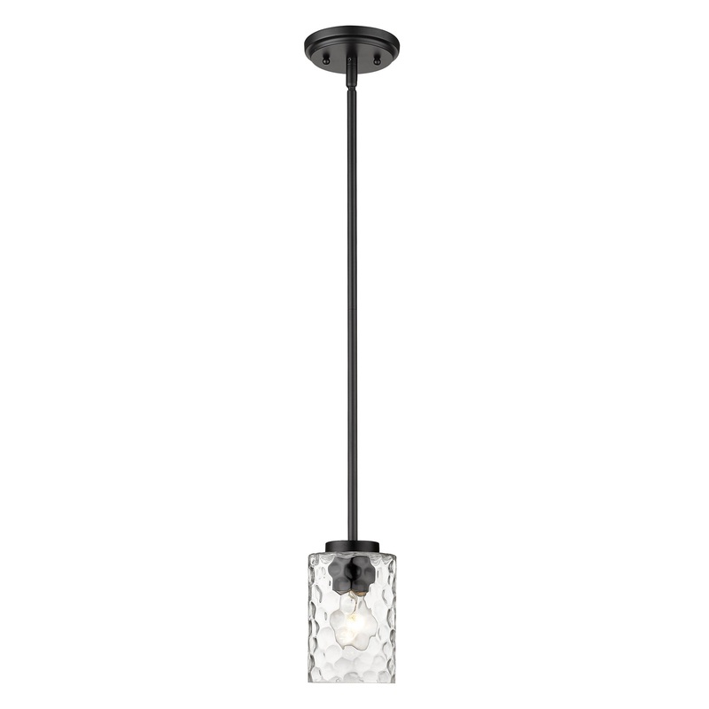 Black Metal and Glass Mini Pendant Hanging Light By Homeroots