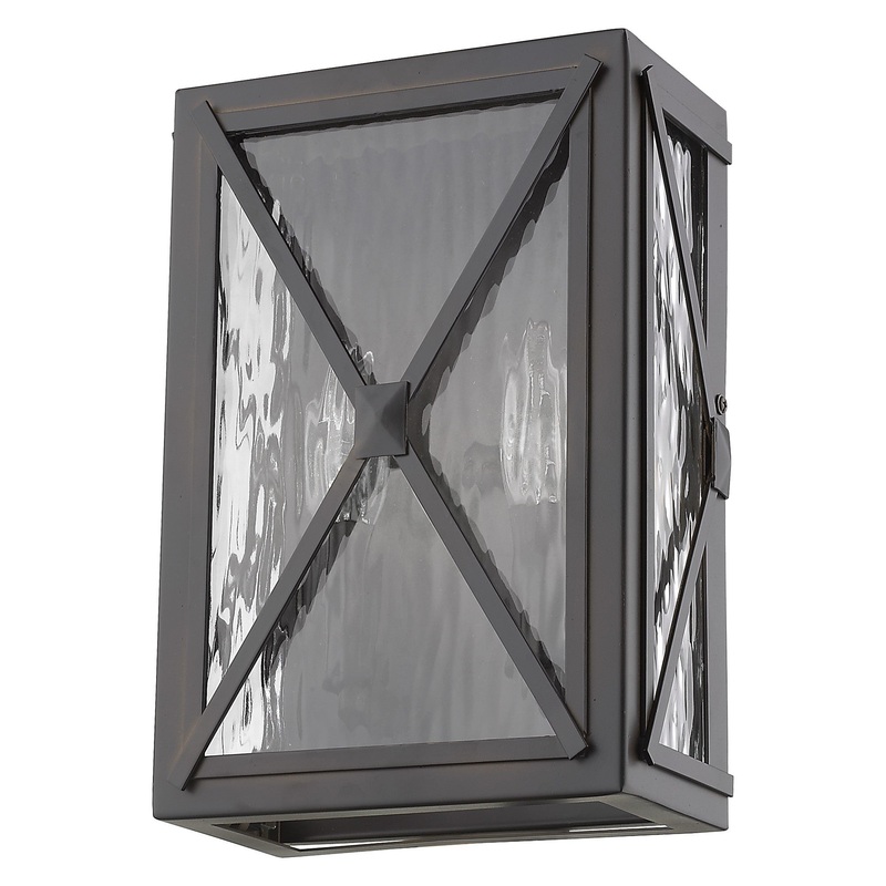Burnished Bronze Criss Cross Water Glass Outdoor Light By Homeroots