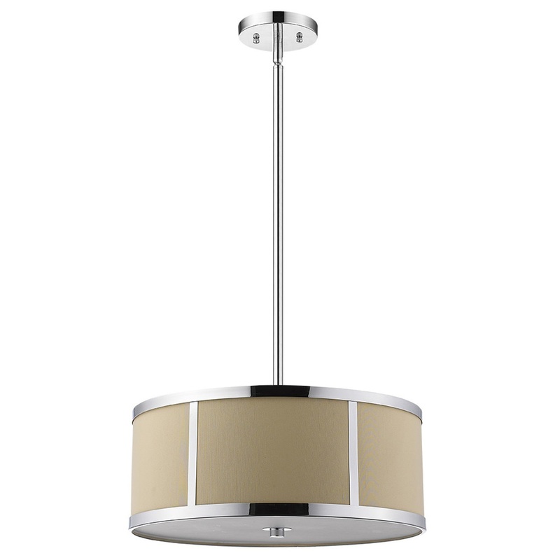 Butler 2-Light Polished Chrome Pendant With Coarse Cream Linen Shade And Opal Acrylic Diffuser By Homeroots