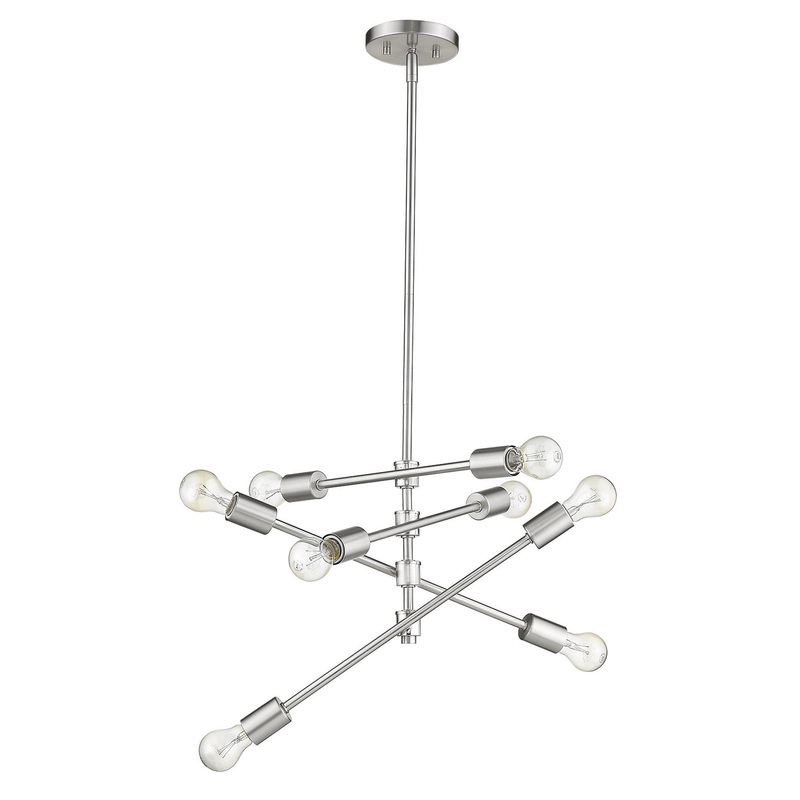 Calix 8-Light Satin Nickel Pendant By Homeroots