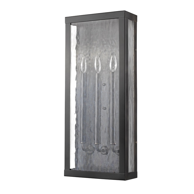 Charleston 3-Light Oil-Rubbed Bronze Shadowbox Wall Light (Large) By Homeroots