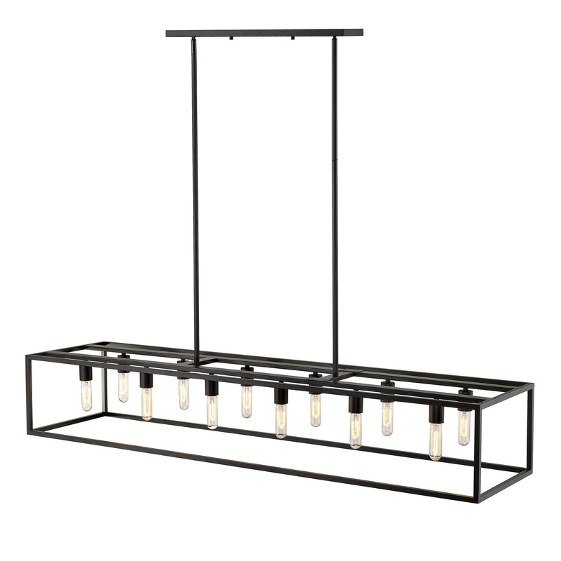 Cobar 12-Light Matte Black Island Pendant By Homeroots