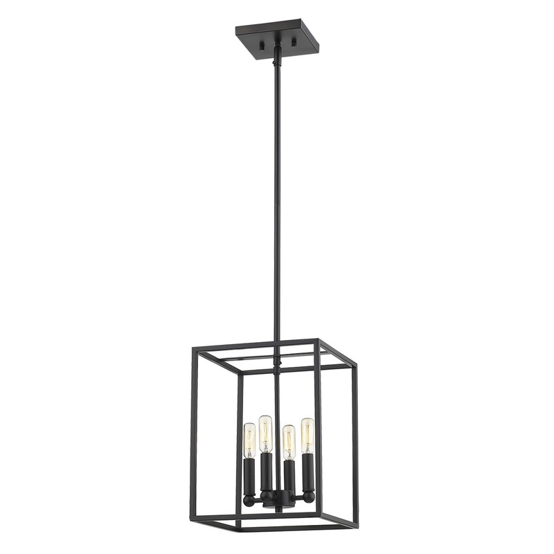 Cobar 4-Light Matte Black Pendant By Homeroots