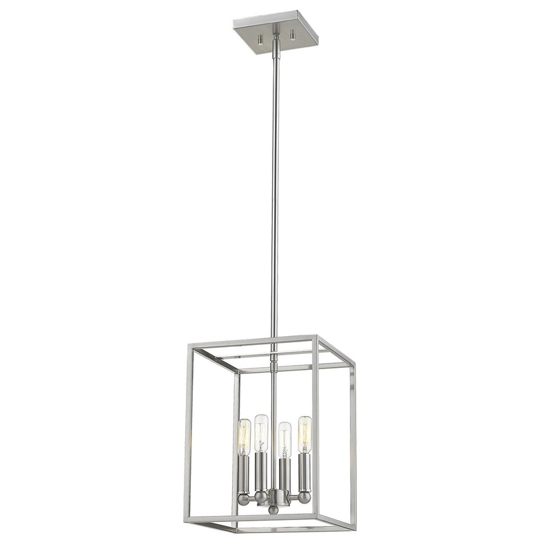 Cobar 4-Light Satin Nickel Pendant By Homeroots