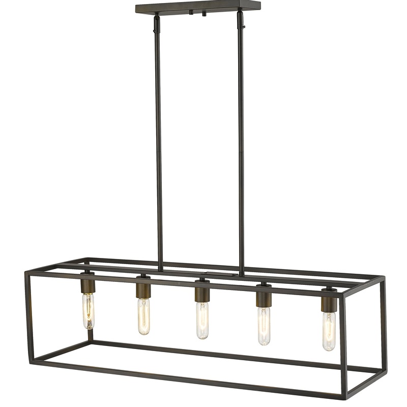 Cobar 5-Light Soil-Rubbed Bronze Island Pendant By Homeroots