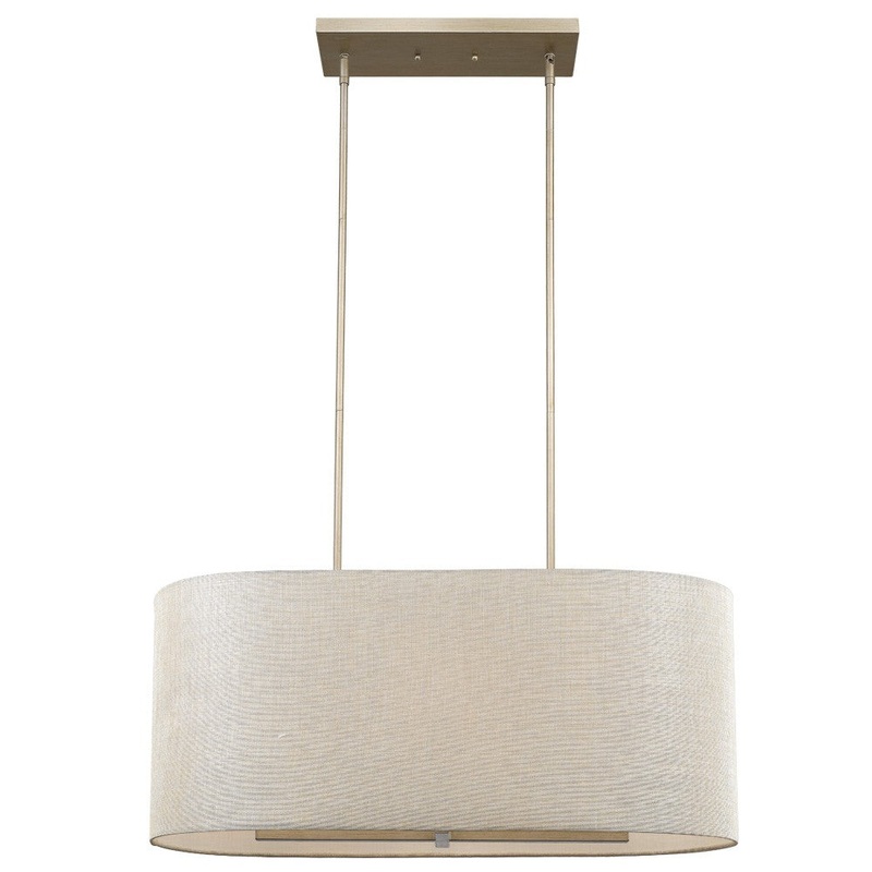 Daria 6-Light Washed Gold Island Pendant With Washed Gold And White Shade By Homeroots