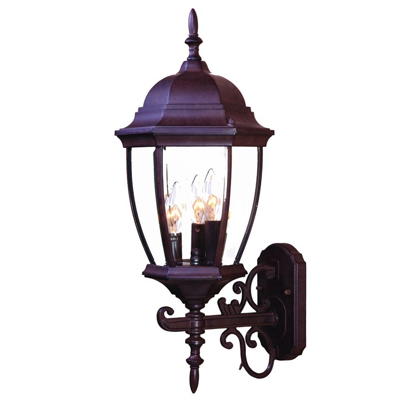 Dark Brown Ornamental Lantern Wall Light By Homeroots