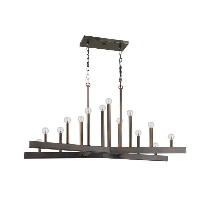 Fallon 14-Light Oil-Rubbed Bronze Island Pendant By Homeroots
