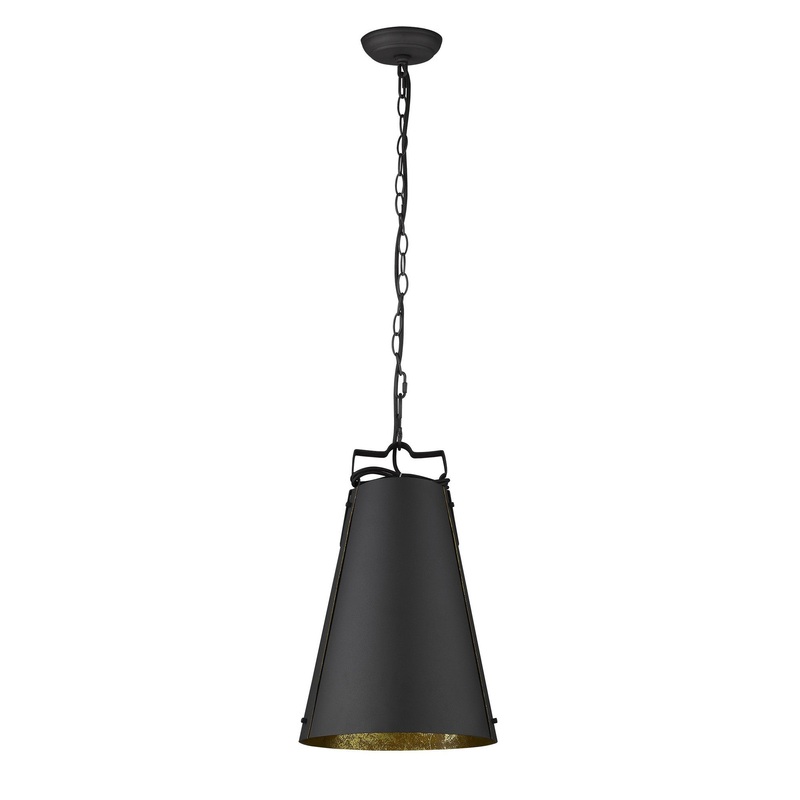 Faza 1-Light Matte Black Pendant By Homeroots