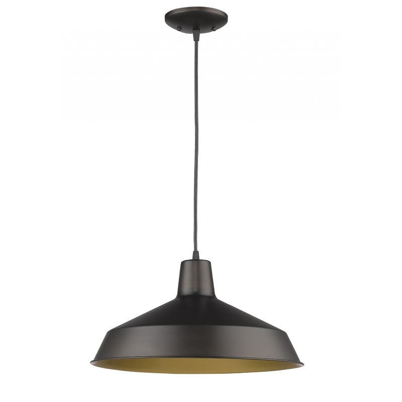 Industrial Brushed Bronze Hanging Light By Homeroots