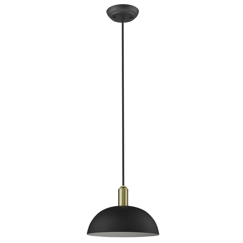 Ingo 1-Light Matte Black Pendant By Homeroots