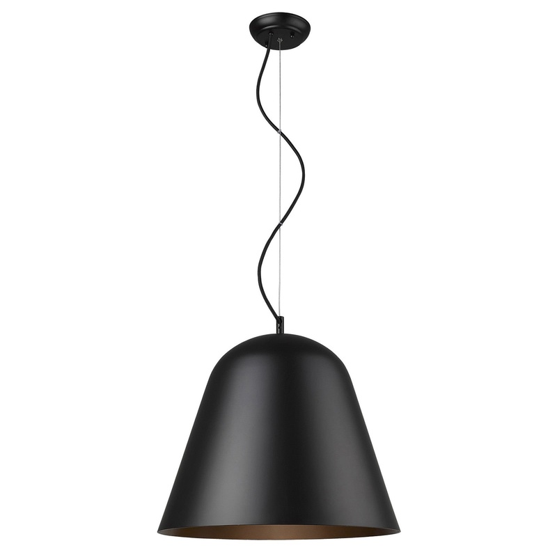 Knell 1-Light Matte Black Pendant By Homeroots