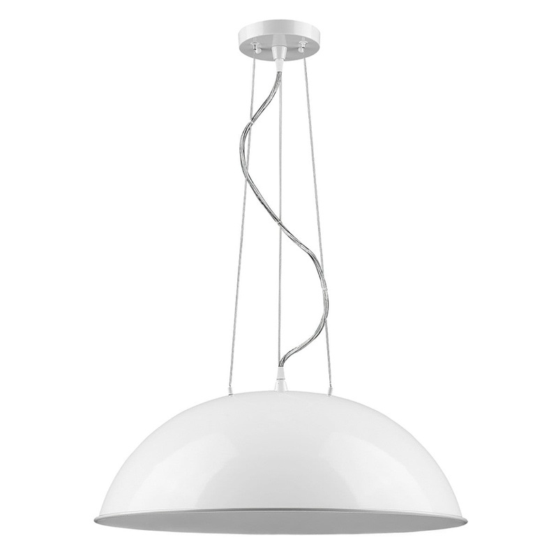 Layla 1-Light White Bowl Pendant By Homeroots