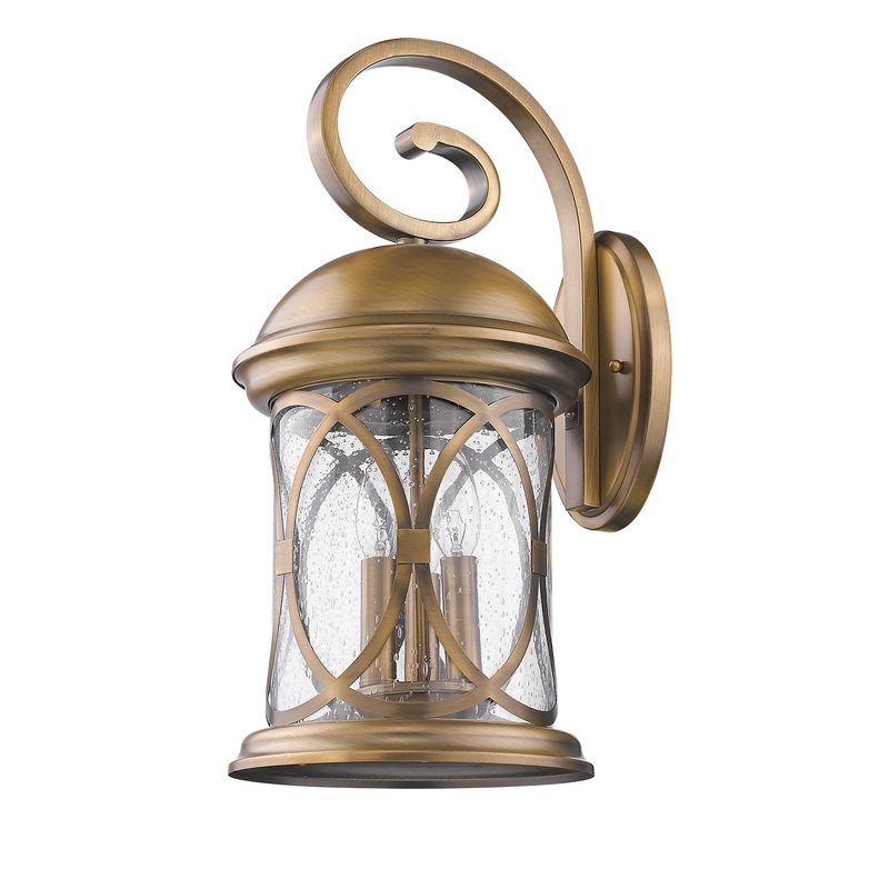 Lincoln 3-Light Antique Brass Wall Light By Homeroots