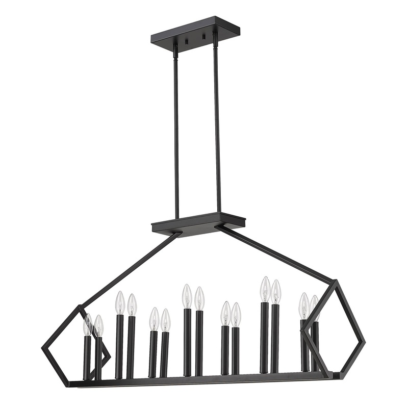 Luca 14-Light Matte Black Island Pendant By Homeroots