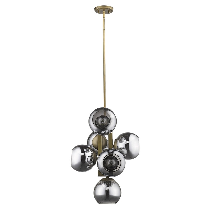 Lunette 6-Light Aged Brass Pendant By Homeroots