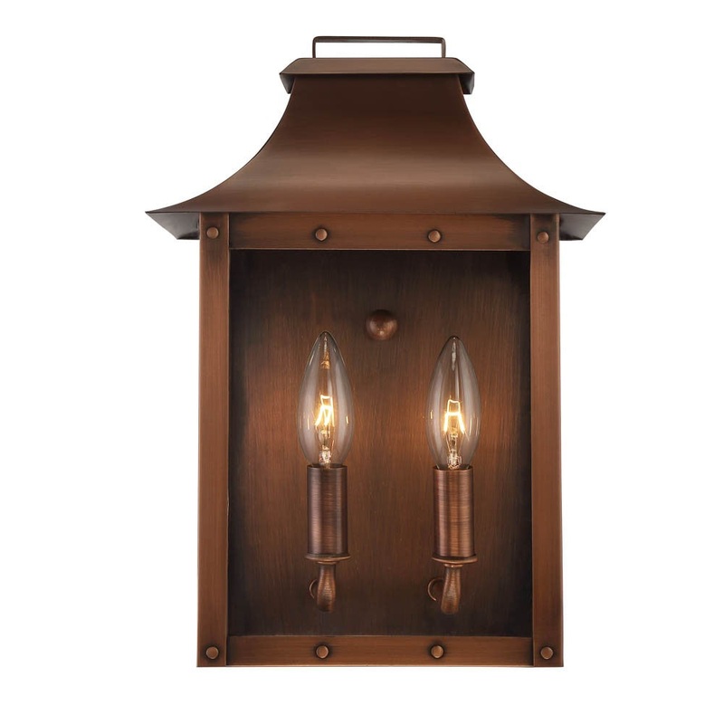 Manchester 2-Light Copper Patina Pocket Wall Light By Homeroots