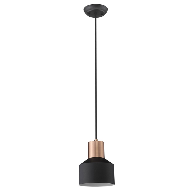 Matte Black and Rose Gold Pendant Hanging Light By Homeroots