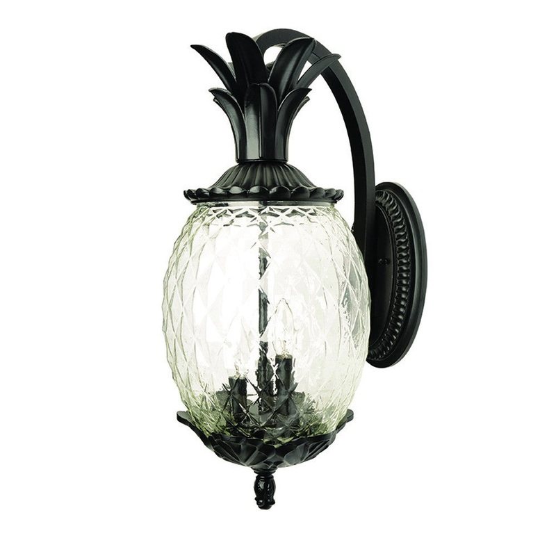 Matte Black Hanging Pineapple Wall Light By Homeroots