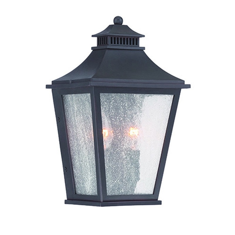 Matte Black Two Light Pocket Lantern Wall Light By Homeroots