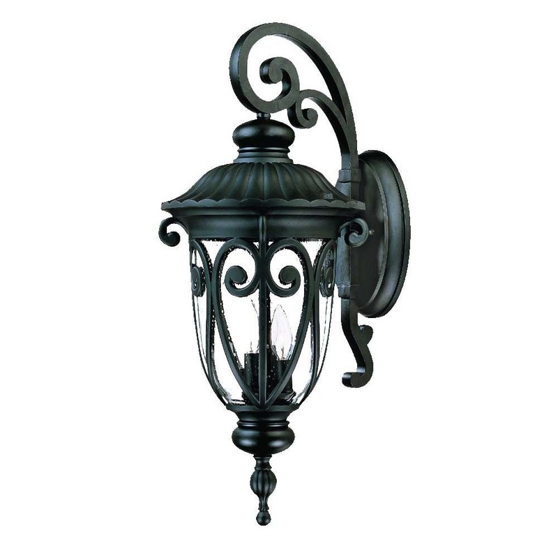 Naples 3-Light Matte Black Wall Light By Homeroots
