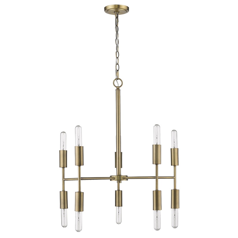Perret 10-Light Aged Brass Chandelier By Homeroots